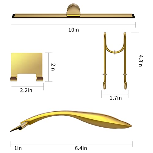 Shower Squeegee And Window Squeegee, Stainless Steel, 100% Streak-Free, Cleaner For Bathroom Showers Glass Doors, Home Mirrors, Car Windows Wiper, Adhesive Holder, Shower Door Hook, 10 Inch, Gold #TOP1