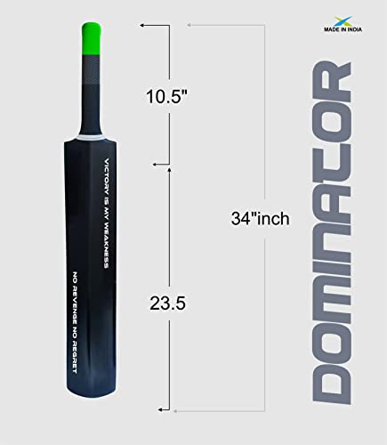 Jaspo Dominator-X Senior Plastic Cricket Full Size Bat (34 X 4.5 Inch) for All Age Group with Soft Cricket Ball (Dominator-Bat)