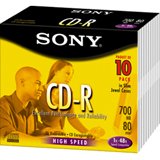 Almacenamiento, Electronics Sony 10CDQ80R CD en Blanco - CD-RW vírgenes (CD-R)