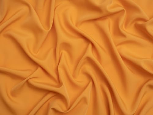 Minerva Core Range - Tela crepé suave al tacto para ropa y vestido, color mandarina, ligera y adecuada para confección, ancho aproximado: 110 cm, se vende por metro