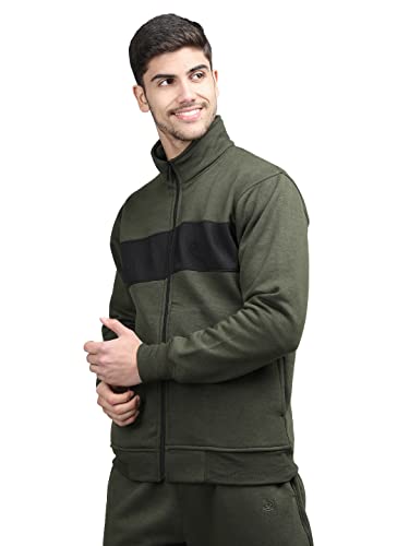 Image of CHKOKKO Fleece Men Winter Sports Running Zipper Collared Neck Stylish Jacket