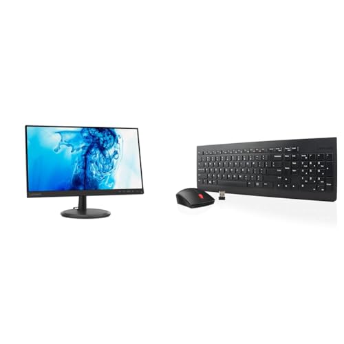 Lenovo 21.5" FHD 75Hz AMD FreeSync Monitor and Spill-Resistant Wireless Keyboard & Mouse Combo