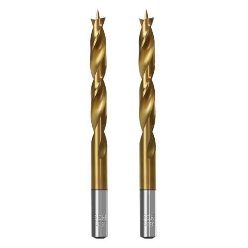 Image of Brad Point Wood Drill Bits for Woodworking, 8.5mm (21/64") Brad Point Drill, High Speed Steel Metric Brad Point Drill Bits with Double Flutes Design for Soft & Hard Woods MDF Acrylic, 2 Pcs
