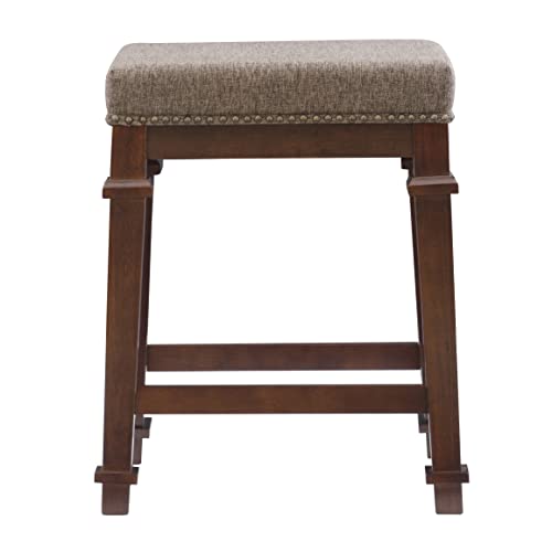 Linon Kennedy Backless Tweed, Brown Counter Stool, #TOP3