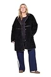 leicht A-linig Studio Untold Damen große Größen Übergrößen Plus Size FakeFur-Mantel, Webpelz, Zierdetails schwarz 46+ 844677100-46+