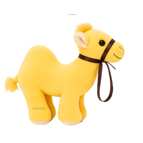 Image of Camel Soft Toy for Girls Boys Kids, Yellow, Animal Stuffed Baby Teddy Gift Birthday, 23 cm