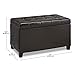 Amazon Basics Faux Leather Rectangular Storage Ottoman, Dark Chocolate