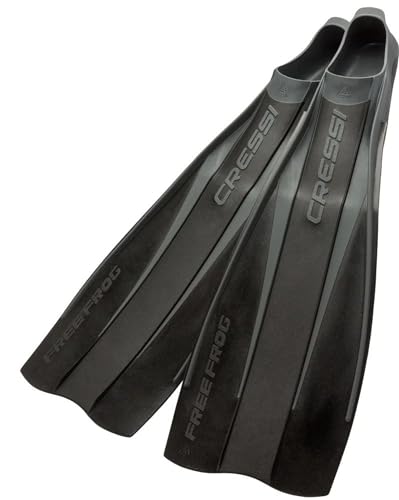 CRESSI BR155041 Free Diving Full Foot Fins Classic Design, Flexible, Durable, Black, 41/42 (25.5 - 26 cm)