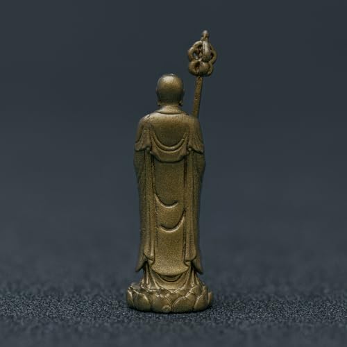 Figura Decorativa Mini Buda Ksitigarbha de Latón miniatura 4