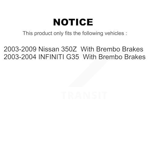 Positive Plus Front Rear Semi-Metallic Brake Pads Kit Replacement For Nissan 350Z INFINITI G35 With Brembo Brakes KPF-100451 by Positive Plus - Image 2
