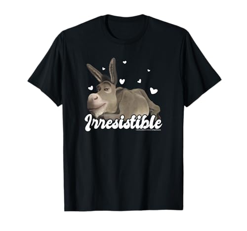 Shrek Valentine's Day Donkey Irresistible Retro Hearts T-Shirt