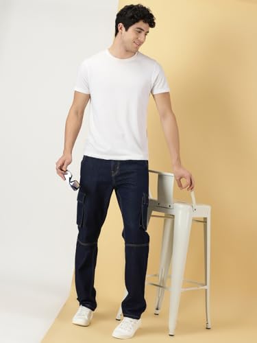 Image of Thomas Scott Men Mid Rise Relaxed Fit Cargo Jeans