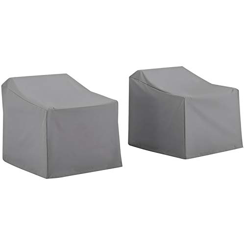 Pemberly Row Vinyl/Heavy Gauge Patio Chair Cover in Gray (Set of 2)