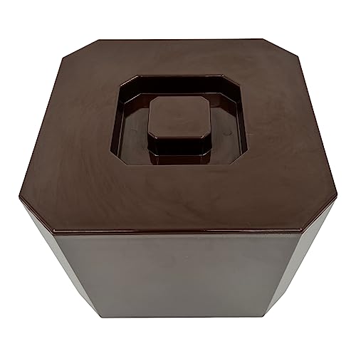 Ice Bucket With Lid Brown, 6 Litre, Octagonal & Double Walled Insulation, BPA Free, Ice Buckets, Ice Buckets For Parties, UK Made, Perfect for Home Bars, Bar Accessories, Pubs, BBQs and Picnics