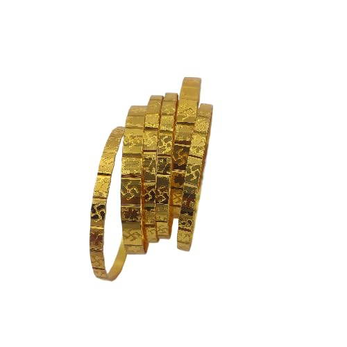 MEHAK CURATORS Fashion Set Of 6 Latest Traditional Design One Gram Gold Plated Bangle for Women (Golden) (2.2) (B0D5MDVWQ6) Amazon Price History, Amazon Price Tracker