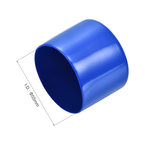 Image of uxcell 4pcs Rubber End Caps 55mm(2 3 /16 inch) ID Vinyl Round Tube Bolt Cap Cover Screw Thread Protectors Blue, 40mm Height