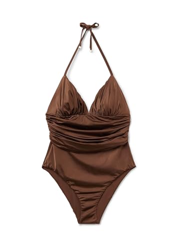 Woman's One Piece Swimsuit Shiny Satin