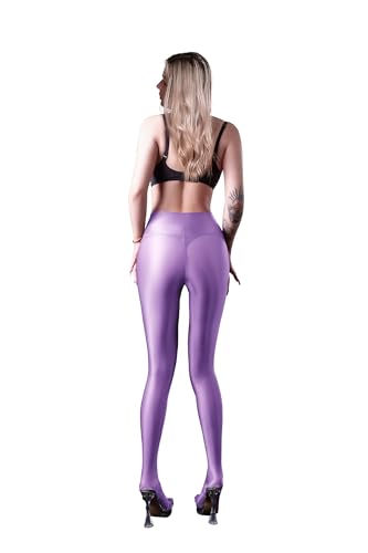 Image of Ultra Sheer Workout Leggings Shiny Tights for Women Control Top to Waist Pantyhose Tummy Control Glossy Panty Hose