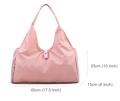 Image of BANQLYN Women Nylon Dry Wet Sport Bags Multifunction Fitness Training Yoga Duffle Bag with Shoe Compartment Fitness Bag (Pink)