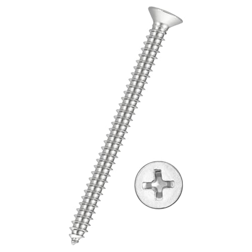 Vis à bois inox 304 #10x3-1/2 têtes plates Phillips pour meuble