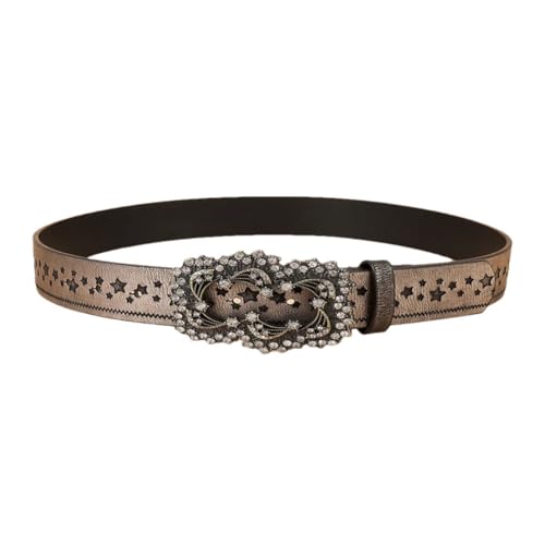 Pohullan Women Personality Vintage Rhinestone Decoration Belts Harajuku High Street Ethnic Style Waistband