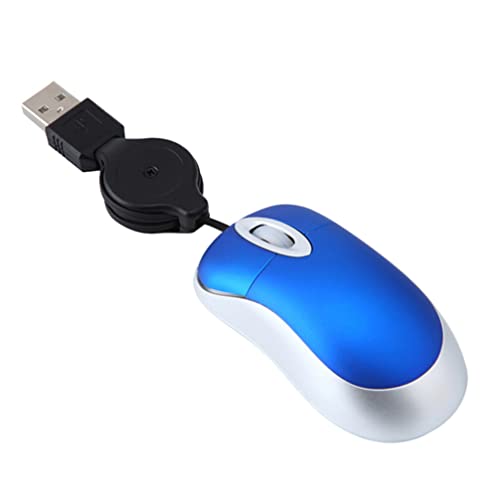 Image of Hemobllo Mini USB Wired Mouse 3-Pack Compact Portable Optical Mouse 1000Dpi Retractable Cord Travel Computer Compatible with Laptop Pc