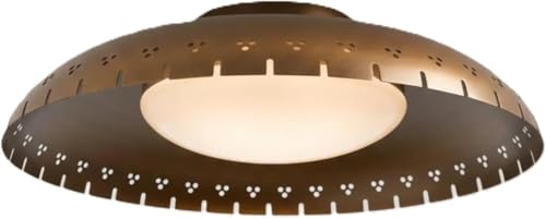WorldHandicrafts Mid Century Modern Brass Flush Mount Ceiling Light with
