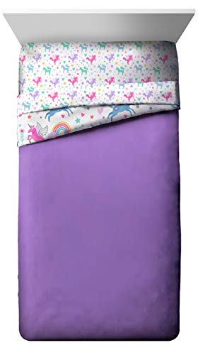 Image of Trend Collector Full Size Comforter Set 5 Piece Kids Unicorn Bedding, White
