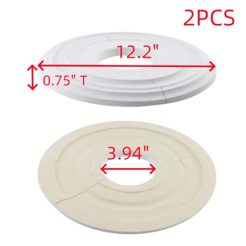 Image of Woogim 2PCS Split Ceiling Medallion for Light Fixtures, White, 12.2 Inch
