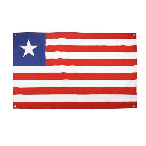AZ FLAG Drapeau Libéria 150x90 cm avec 4 oeillets, Pavillon Libérien pour balcon ou mur
