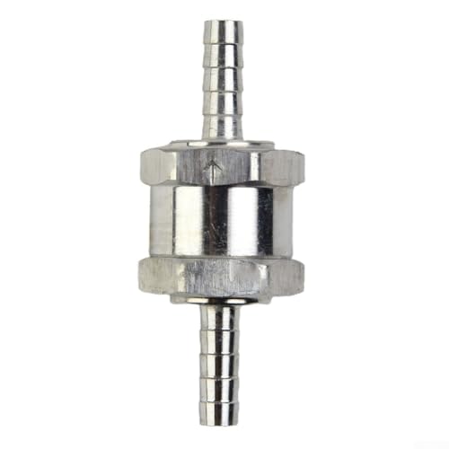 Dolvitrny Válvula antirretorno de aluminio, válvula de retención de vía para líneas de combustible, aire y agua, manguera de tubo en línea de 6 mm, 8 mm, 10 mm, 12 mm para carburadores (6 mm)
