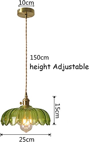 Lámpara de araña industrial de techo con pantalla verde cristal Times 5