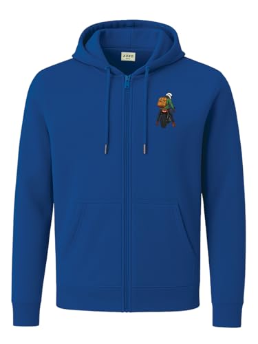 Image of ADRO Men's Regular Fit Zip-Up Hoodie for man | 320 GSM Cotton Poly Fleece Zipper Sweatshirt with Soft Fabric & Printed Hoodies