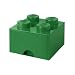LEGO Brick Drawer, 4 Knobs, 1 Drawer, Stackable Storage Box, Dark Green