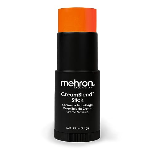 Image of Mehron Makeup CreamBlend Stick | Face Paint, Body Paint, & Foundation Cream Makeup | Perfect for Halloween (.75 oz) (ORANGE) | Made in the USA