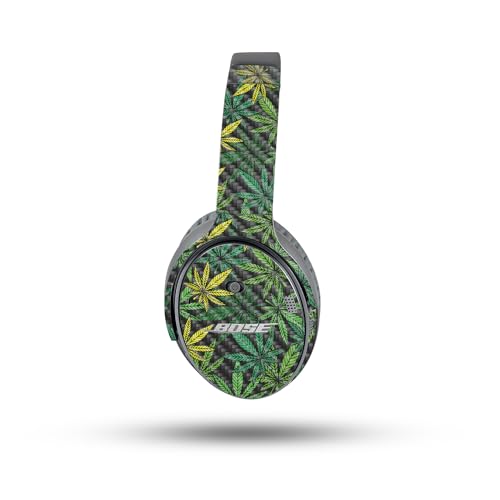 Image of MightySkins Carbon Fiber Skin Compatible with Bose QuietComfort 35 II Headphones - Cannabis Culture | Protective, Durable Textured Carbon Fiber Finish | Easy to Apply