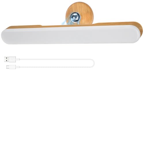 Rinfency Sans Fil Miroir Coiffeuse Led Pour Miroir, Rechargeable 4000 mAh Lumiere Coiffeuse Lampe, Autocollant Lumière Coiffeuser Pivotant à 360° Amovible...