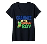 Photo Gallery donna grammie of the birthday for boy saurus rex dinosaur party maglietta con collo a v Photo Gallery donna grammie of the birthday for boy saurus rex dinosaur party maglietta con collo a v