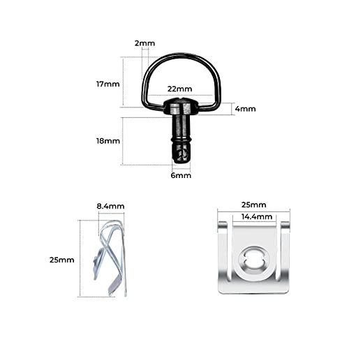 17MM Motorfiets Accessoires Quick Release D-ring Turn Race Kuip Fastener Universal Voor Honda Voor Yamaha MT Voor Suzuki R1200gs (Color : 10pcs Chrome