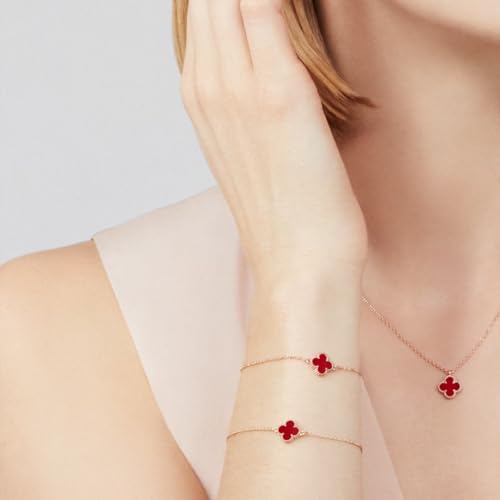 Image of Lucky Charm Clover Bracelet for Women | 925 Sterling Silver with 18K Gold Plating | Adjustable & Anti-Tarnish | Stylish Designer-Inspired Jewelry