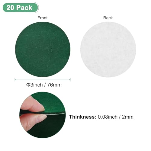 Base de lÁmpara de fieltro autoadhesiva verde M METERXITY de 3 pulgadas, 20 uds 4