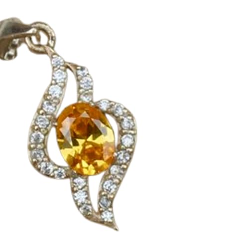 Collier en argent saphir jaune naturel facetté, bijou d'exception