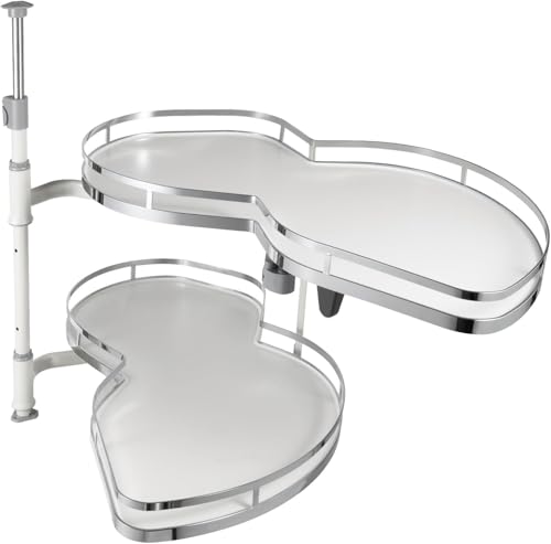 WJYTDHIQS 2-Tier Slide out kitchen Organizers Swing Tray, Cabinet Blind Corner Pullout Organizer, Blind Corner Pullout Storage Organizer for 860MM Cabinet, Each Tray Swings Independently (Right Open)