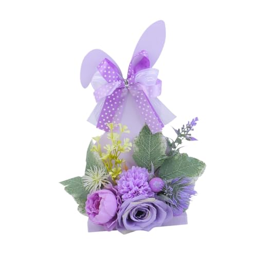Milageto Adorno de Flores Artificiales para Centro de Mesa de de Pascua, para decoración de Fiestas de Pascua, 5 x 3 x 10,2 Pulgadas