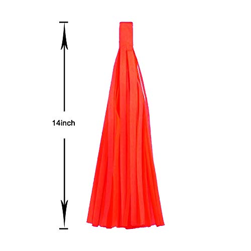 Image of 20pcs Red Shiny Tassel Garland Banner Tissue Paper Tassels for Party Decorations