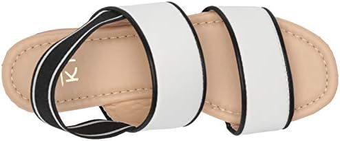 YOKI-CHARLENE-07 Women's Open Toe Platform Flatform Wedge Sandal With Double Elastic Strap, White, 10 M US | Image 4