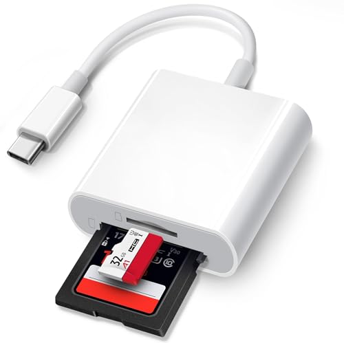 Image of Trail Camera USB C SD Card Reader, ChiaoPio 2 in 1 USB-C to Memory Card Adapter with SD MicroSD Dual-Slot Compatible with iPhone 15 iPad Mac MacBook Pro /Air /Mini Samsung Android Laptop
