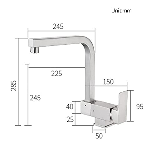 Robinets de cuisine pliants laiton mitigeur carré rotation évier - 3