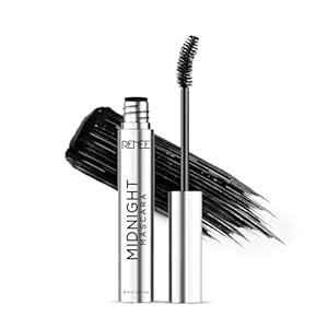 RENEE Midnight Mascara with Unique 360-Degree Wand, Darkest Black, Clump-Free & Long-Lasting Formula, Volumizes, Lengthens & Nourishes, Infused with Vitamin E, 8ml