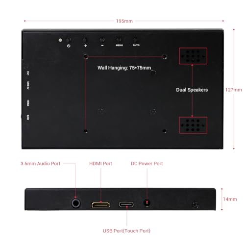Image of ELECROW 8 Inch Touchscreen Monitor, 1280x800 IPS LCD HD Display with Stand, Portable Capacitive Touch Screen Compatible for Raspberry Pi 3 /4 /5, Win 11 /10 /8 /7, Jetson Nano, laptops, Game Consoles